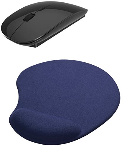 2.4Ghz Slim Silent Wireless Mouse & Mousepad Combo(BLACK)