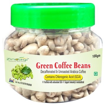Zindagi Green Coffee Beans - Natural & Best Health Supplement For Weight Loss (100 GM)