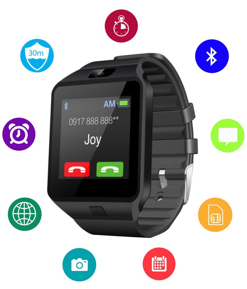 JM Black Analog Digital Bluetooth Smart Watch