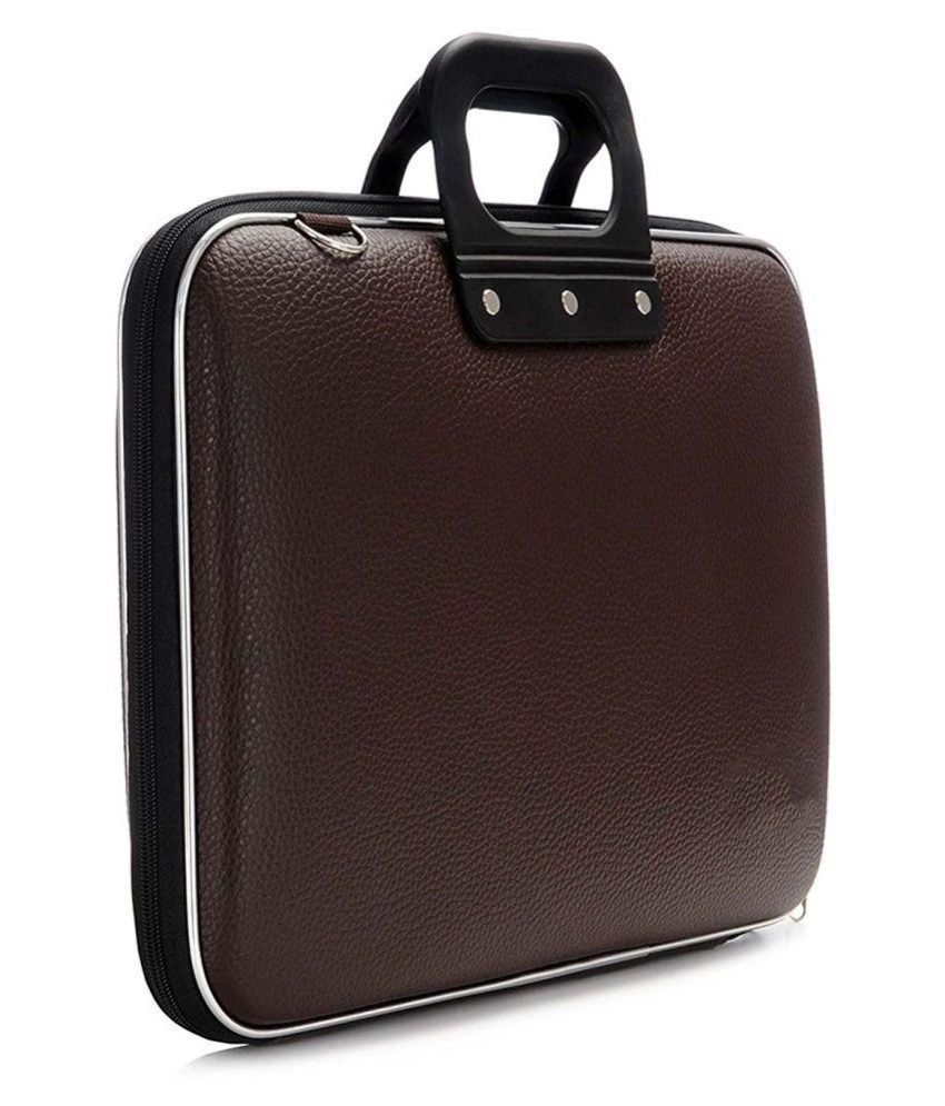 Brown P.U. Leather laptop Office Bag- 15 Inch With String