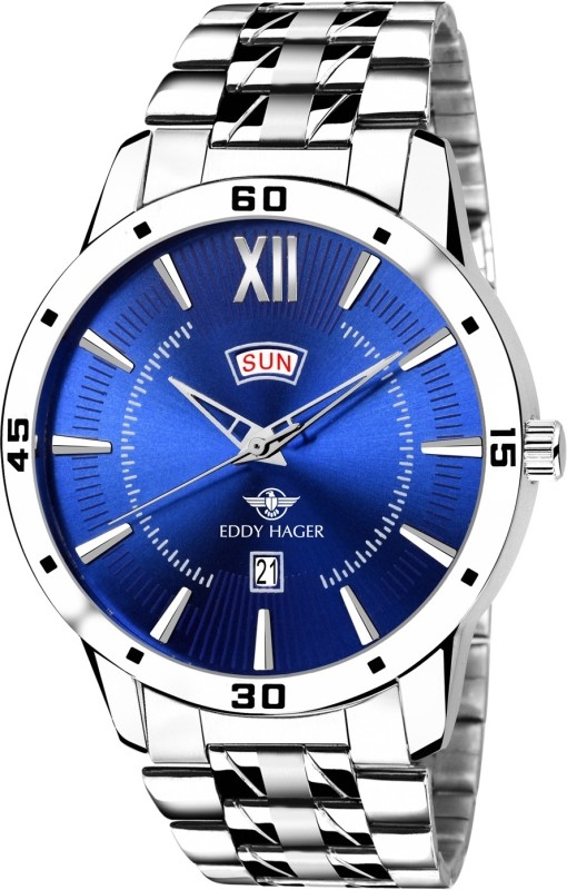 Eddy hager EH-210-BL Blue Day and Date Watch – For Men