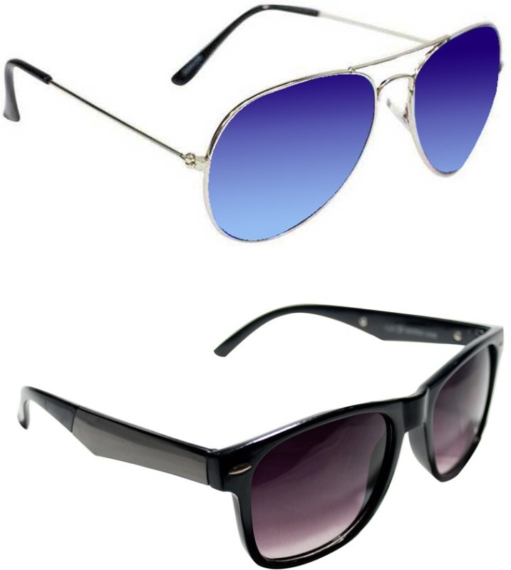 Epic Ink Aviator, Wayfarer Sunglasses  (Blue, Brown)