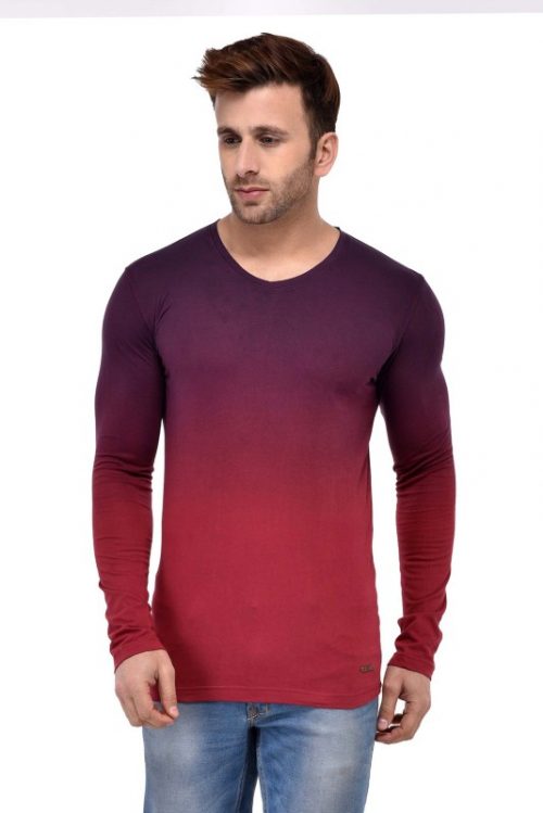GESPO Solid Men's V-neck Multicolor T-Shirt