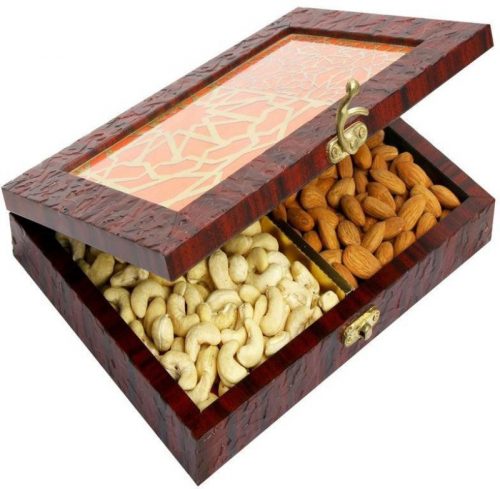 Ghasitaram Gifts Lazer Orange Wooden Jewellery Cashew Almond(400 g, Box)