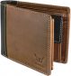 Hidelink Men Formal Brown Genuine Leather Wallet  (9 Card Slots)