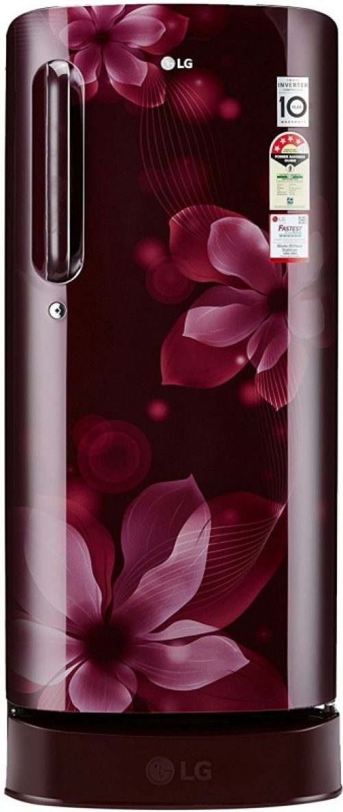 LG 190 L Direct Cool Single Door 4 Star Refrigerator(scarlet orchid, GL-D201ASOX)