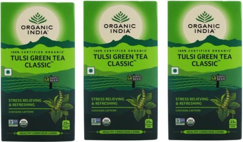 Organic India Tulsi Green Tea Bags(75 Bags, Box)