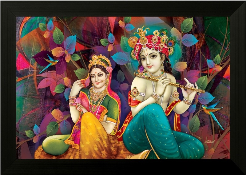 SAF Radhey Krishna Digital Reprint Painting  (14 inch x 20 inch)