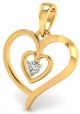 Samaira Gem and Jewelery Love Forever, Heart 14kt Swarovski Crystal Yellow Gold Pendant