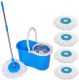 Shivonic Magic Dry Bucket Mop-360 Degree Steel Spinner With 5 Super Absorbers-Multicolor Mop Set
