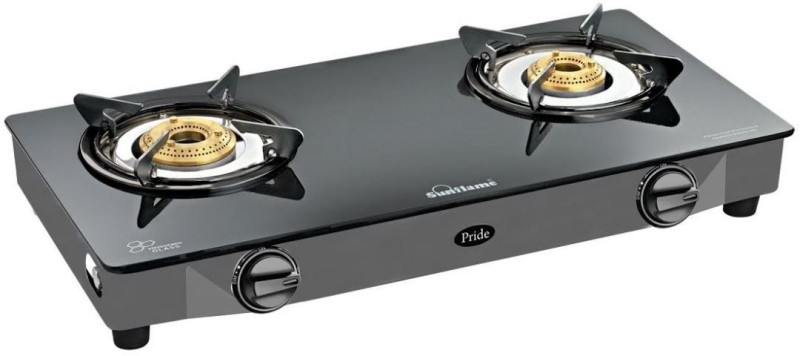 Sunflame Pride Glass, Stainless Steel Manual Gas Stove  (2 Burners)
