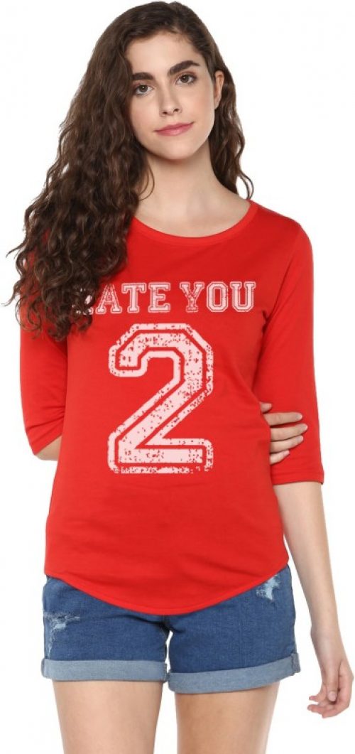 Young Trendz Graphic Print Women's Round Neck Red T-Shirt